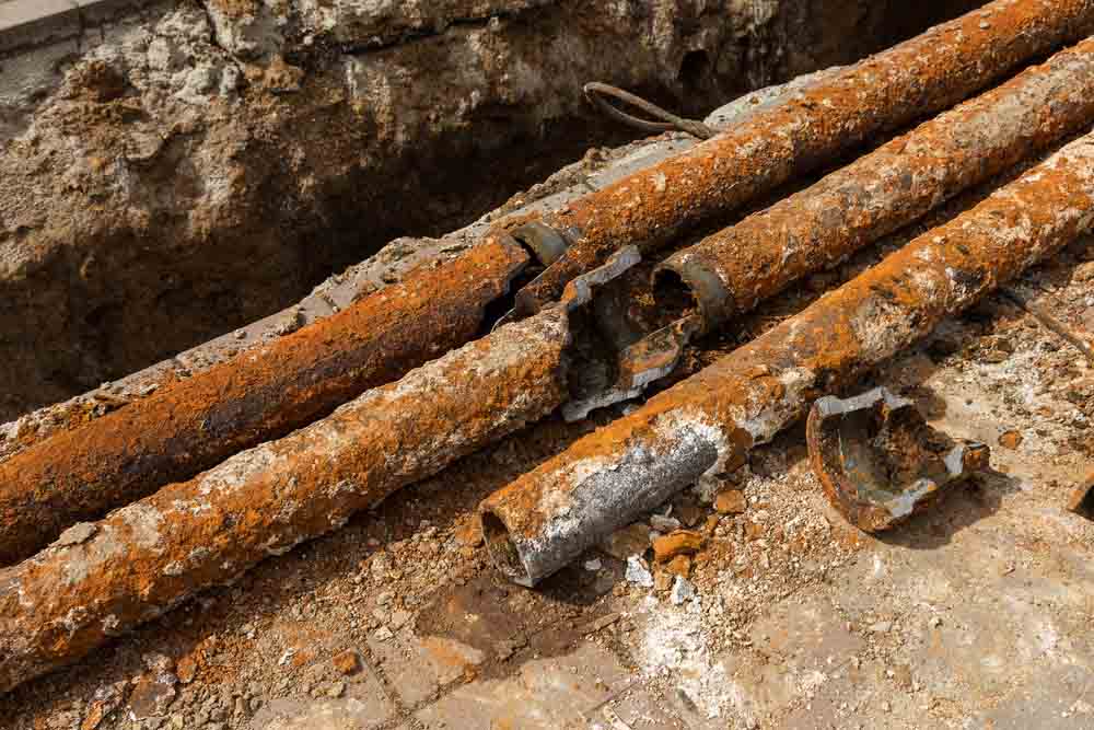 a 50-year old cast iron pipe