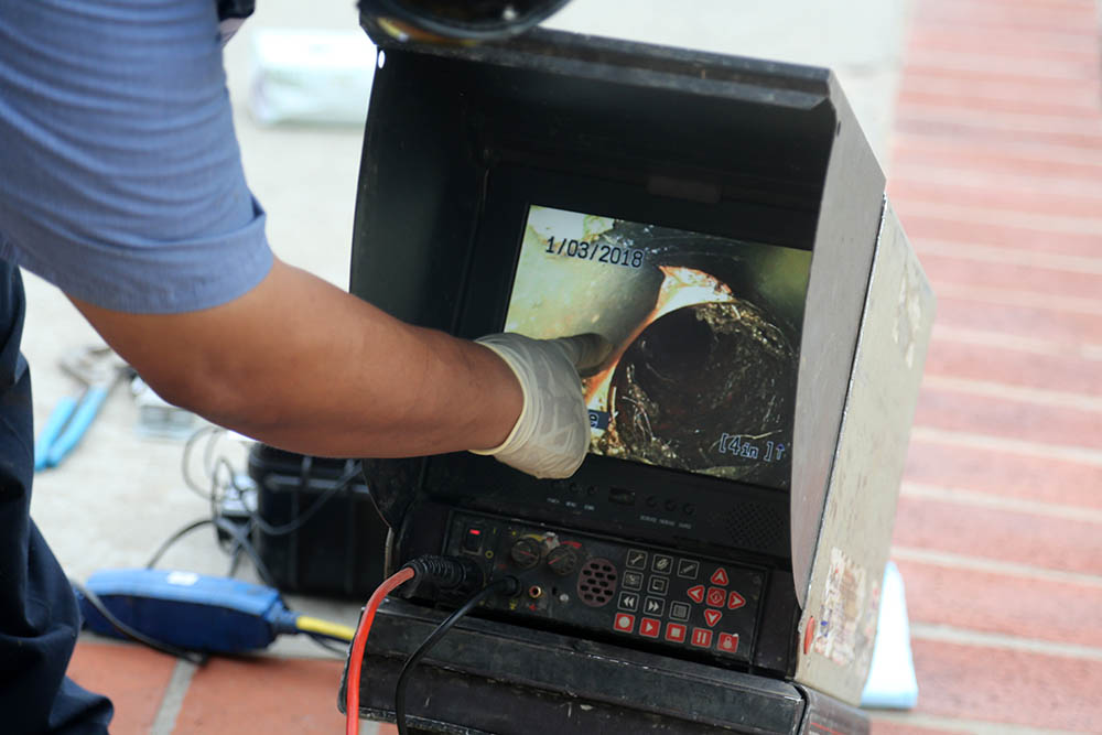 Sewer camera inspection