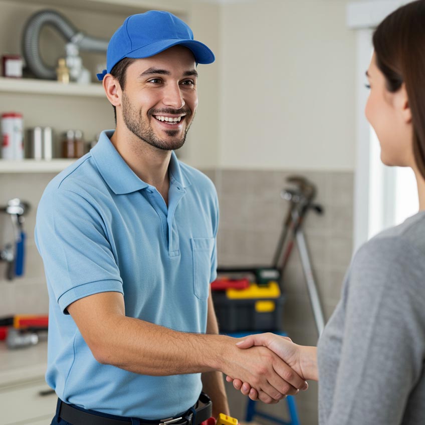 trenchless contractor talking to client