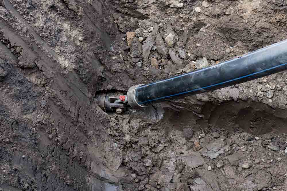 trenchless sewer repair site