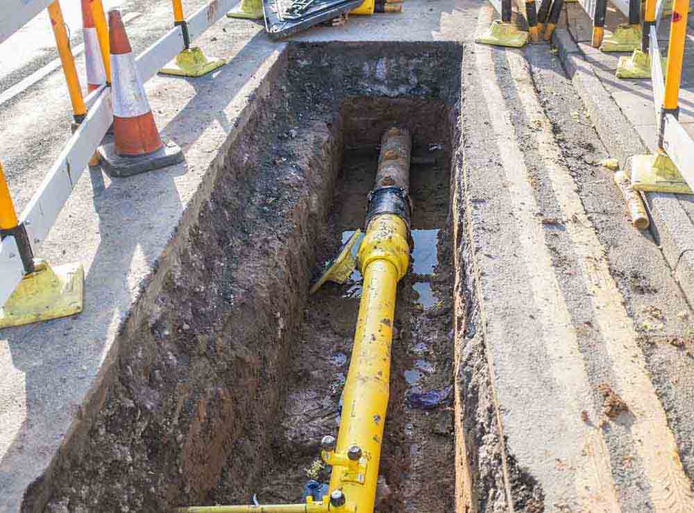 misaligned underground pipes