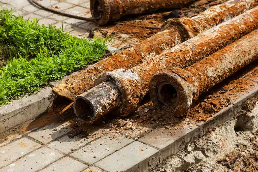 deteriorating cast iron pipes