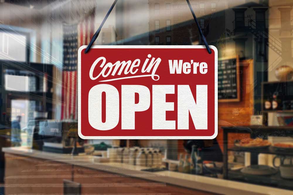 “Open” business sign