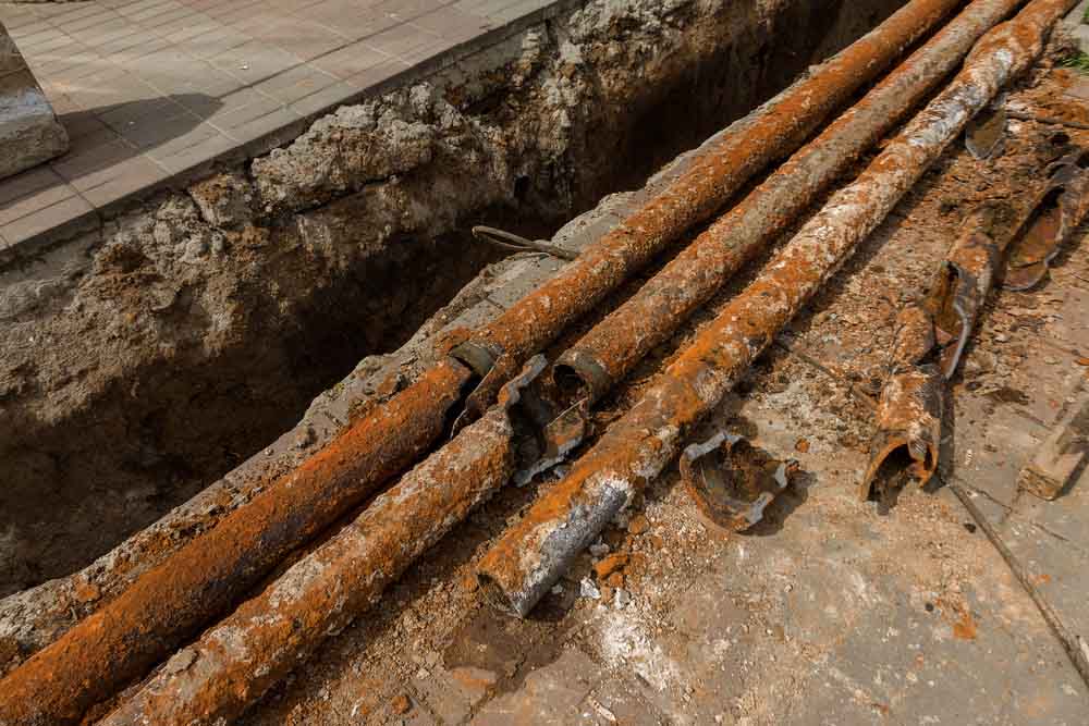 corroded cast iron pipe
