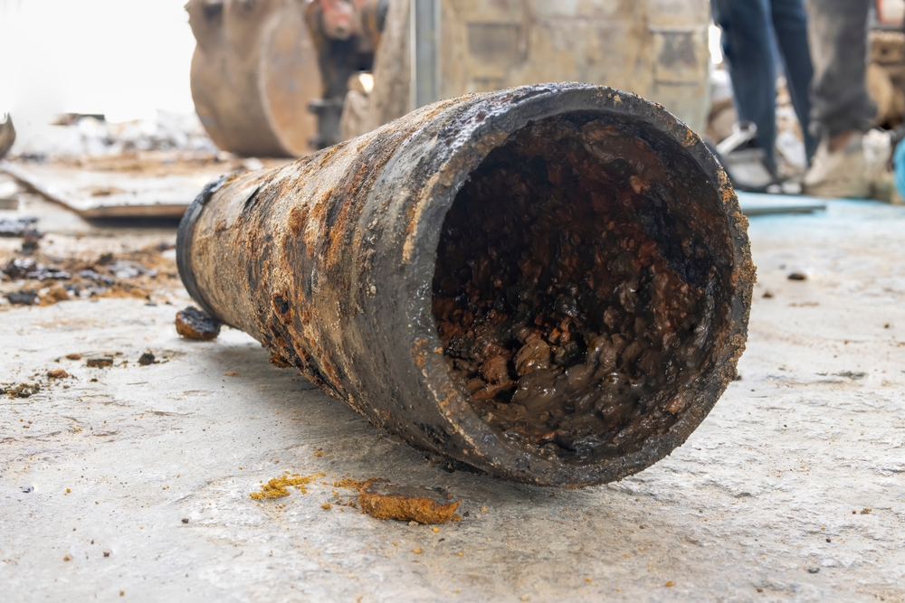deteriorated cast iron pipe